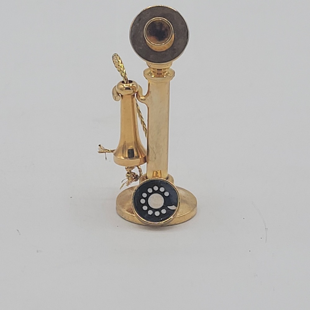 8 Brass Miniatures Mirror Tea Pot Kettle Light Phone Bell Fire Poker Doll House - Picture 12 of 15